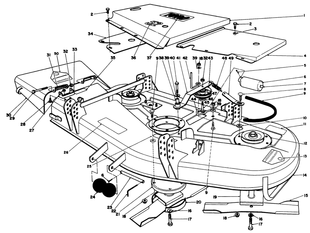 Cutting Unit Assembly Diagram and Parts List for 30152 900001 - 999999 Toro Lawn Mower