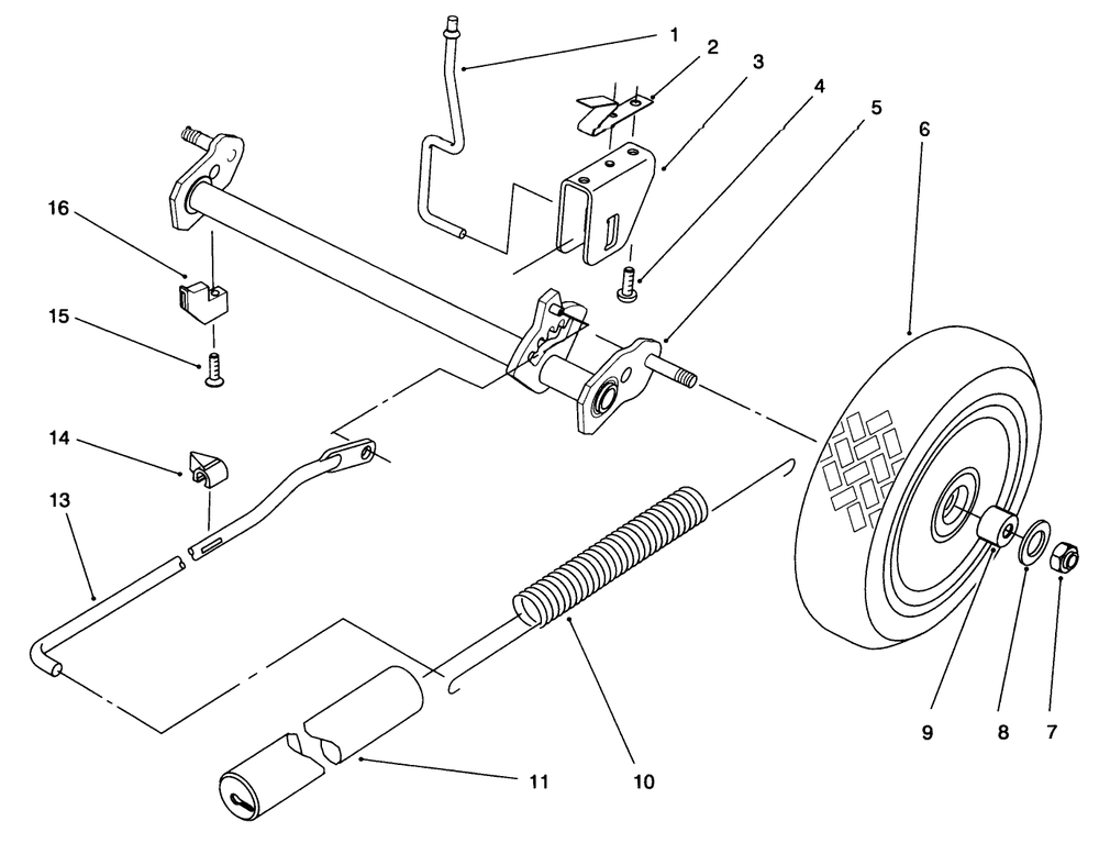 Rear Axle Assembly Diagram and Parts List for 21001B 6900001 - 6999999 Toro Lawn Mower