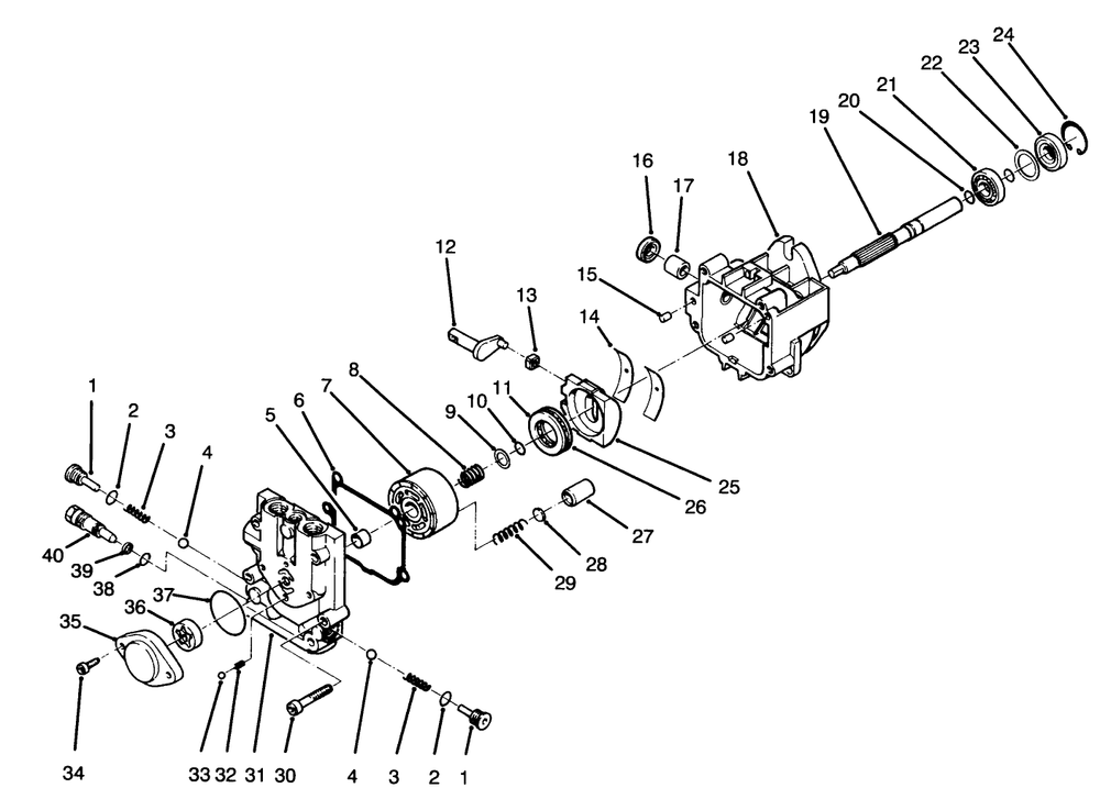 Hydraulic Pump Assembly No. 82-8220 Diagram and Parts List for 30186 590001 - 599999 Toro Lawn Tractor Accessories