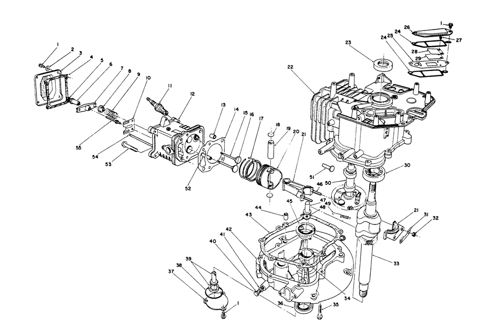 Crankcase Assembly (Continued)(Engine Model No. Vml0-2) Diagram and Parts List for 26623 0000001 - 0999999 Toro Lawn Mower