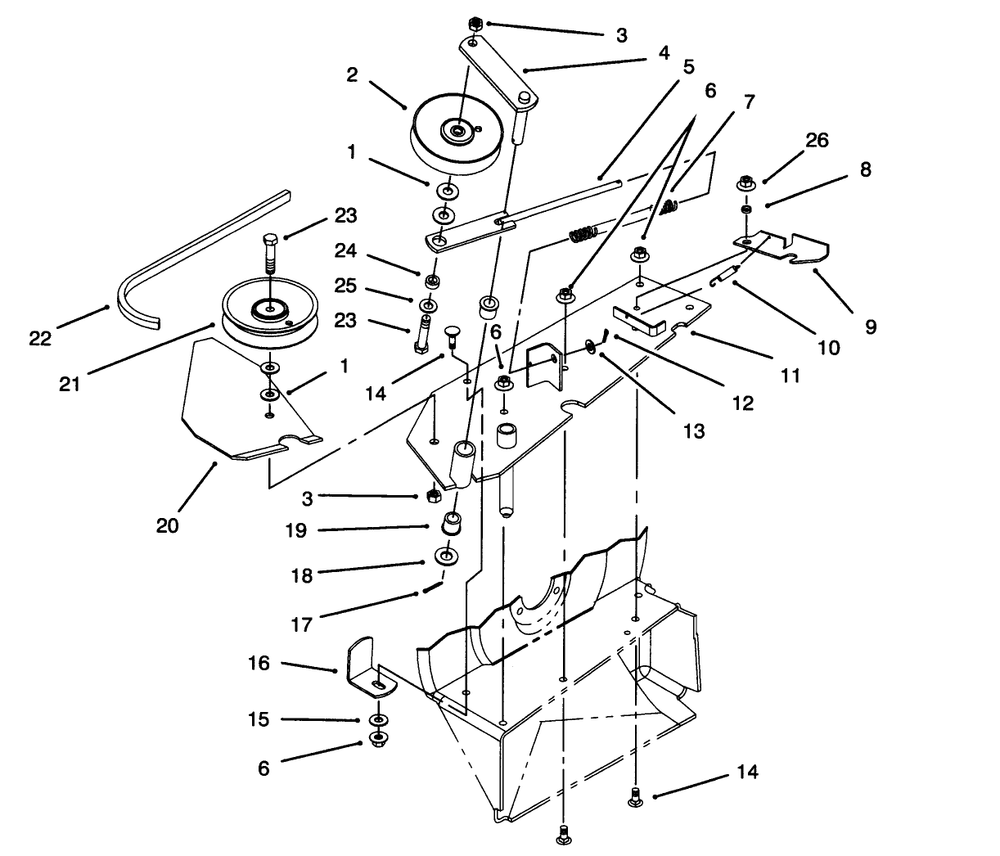 Idler Assembly Diagram and Parts List for 79102 6900001 - 6999999 Toro Lawn Tractor