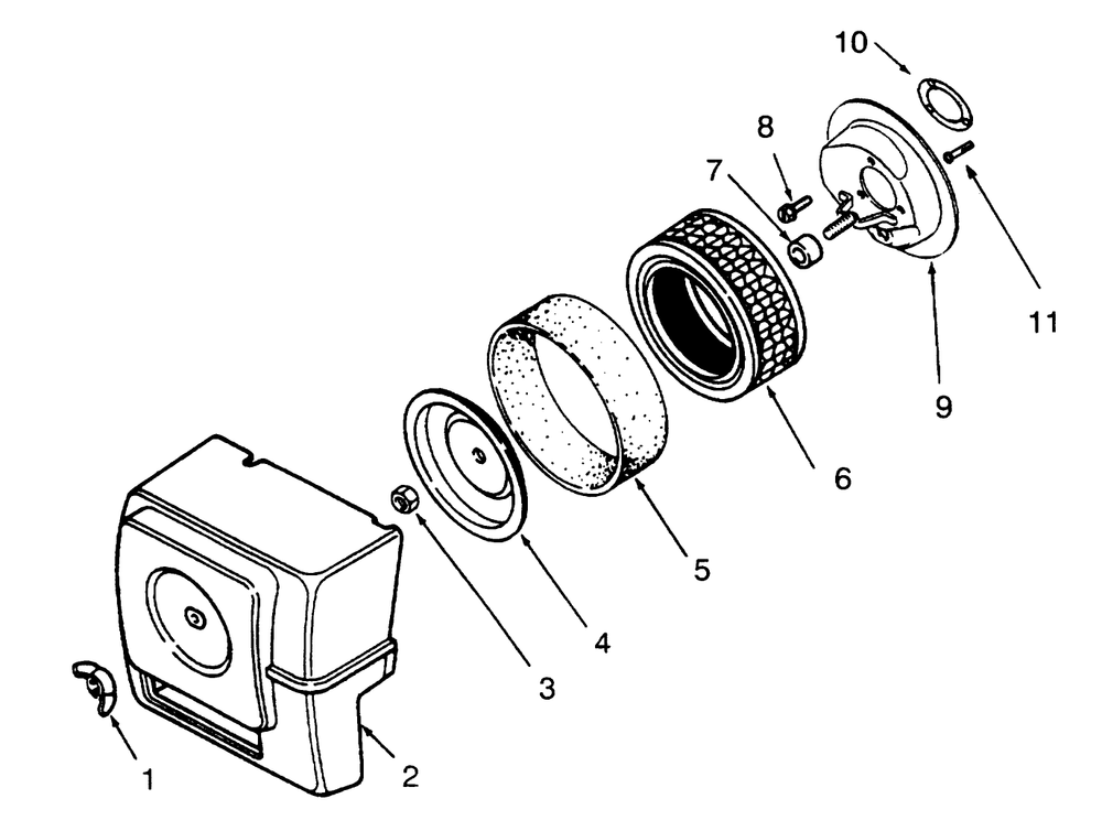 Air Intake Diagram and Parts List for 73400 3900001 - 3999999 Toro Lawn Tractor