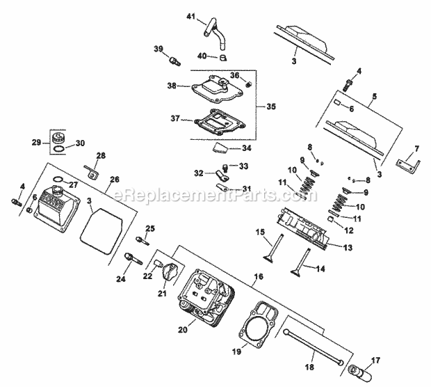 Group 4-Head/Valve/Breather (Ch26s 78511 Kohl Diagram and Parts List for 74218 200000001-200999999 Toro Lawn Mower