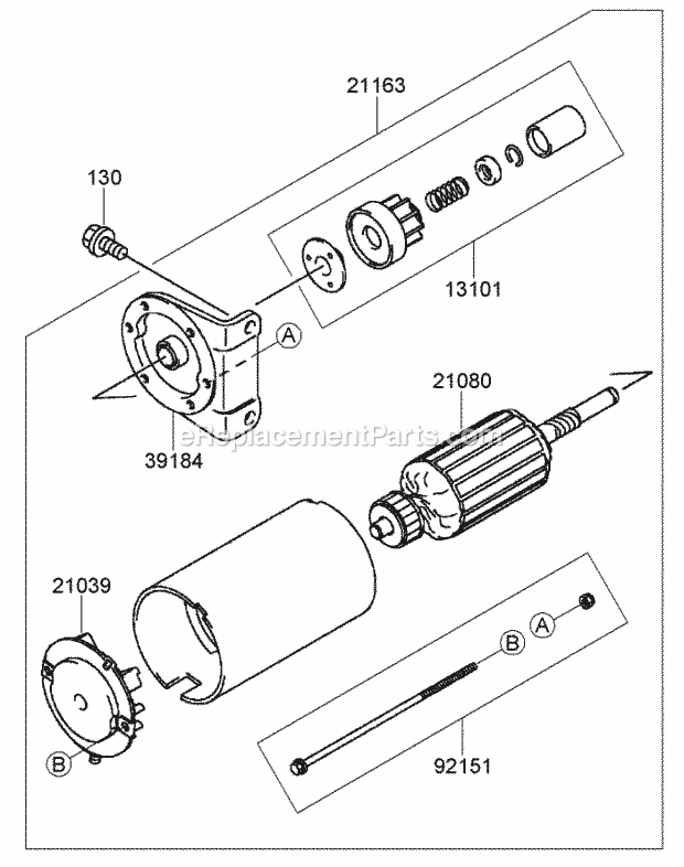 Starter Assembly Kawasaki Fh770d-As05 Diagram and Parts List for 74237 270000001-270999999 Toro Lawn Mower
