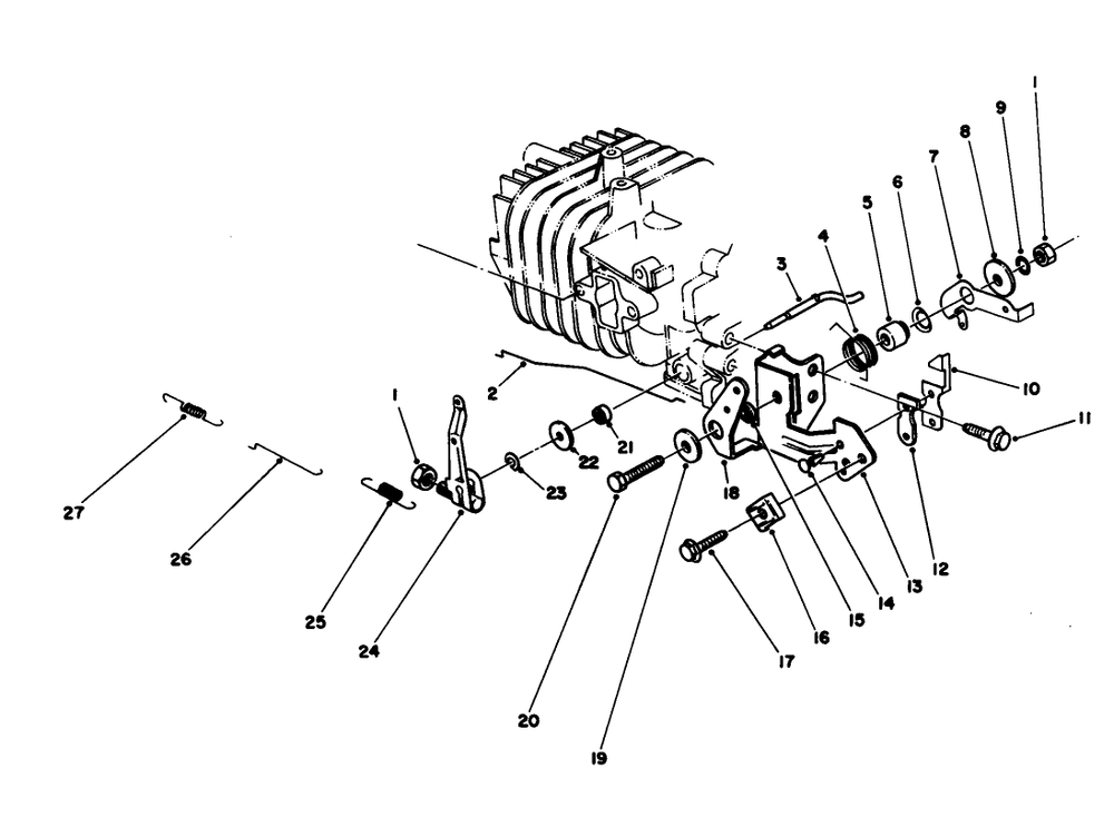 Governor Assembly Diagram and Parts List for 22030 6000001 - 6999999 Toro Lawn Mower