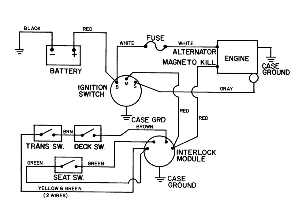 Electrical Schematic Diagram and Parts List for 56125 7000001 - 7999999 Toro Lawn Tractor