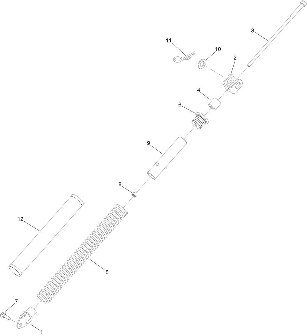 Spring Lift Assist Assembly No. 116-7850 Diagram and Parts List for 74316 400000000 - 999999999 Toro Lawn Tractor