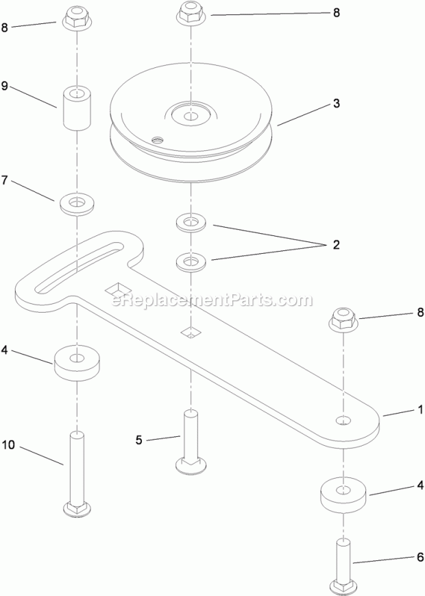 Idler Adjust Assembly No. 117-9791 Diagram and Parts List for 74550 310000001-310999999 Toro Lawn Mower