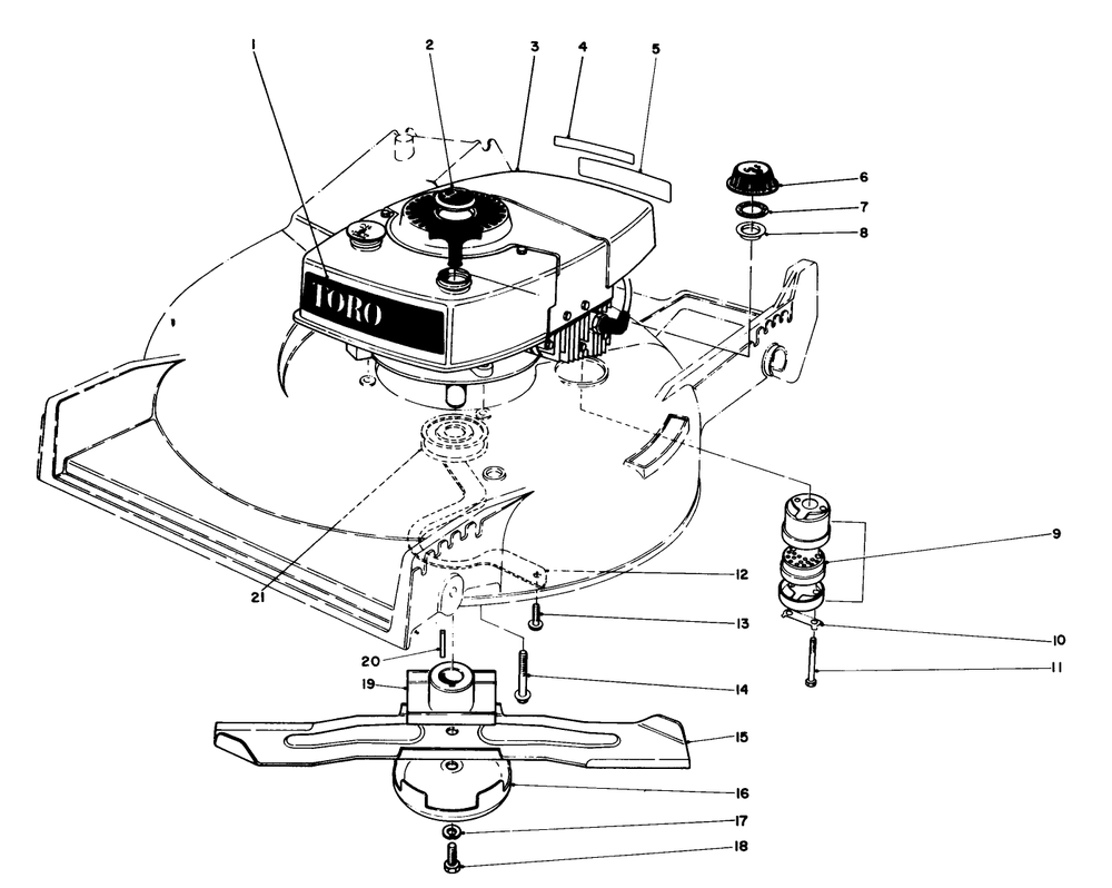 Engine Assembly Diagram and Parts List for 20810 2000001 - 2999999 Toro Lawn Mower