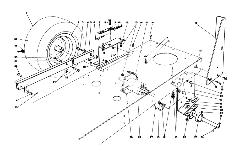 Rear Axle Assembly Diagram and Parts List for 56150 9000001 - 9999999 Toro Lawn Tractor