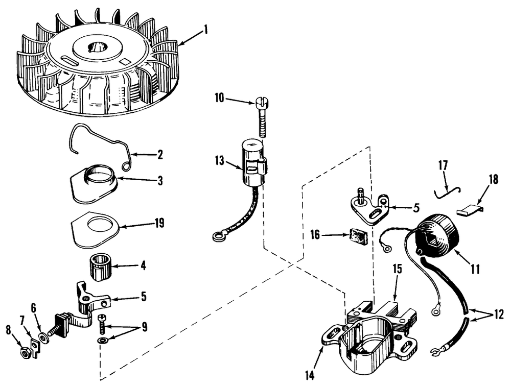 Model 610689a Magneto Assembly (Recoil) Diagram and Parts List for 57111 1000001 - 1999999 Toro Lawn Tractor