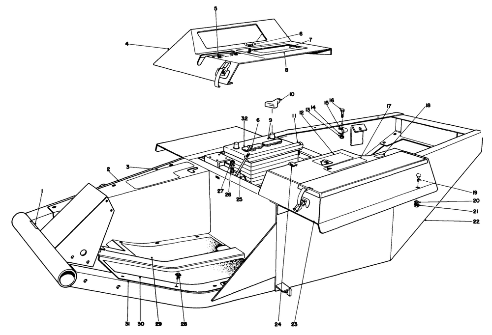 Front Frame Assembly Diagram and Parts List for 74212 (991001-999999)(1999) Toro Lawn Mower