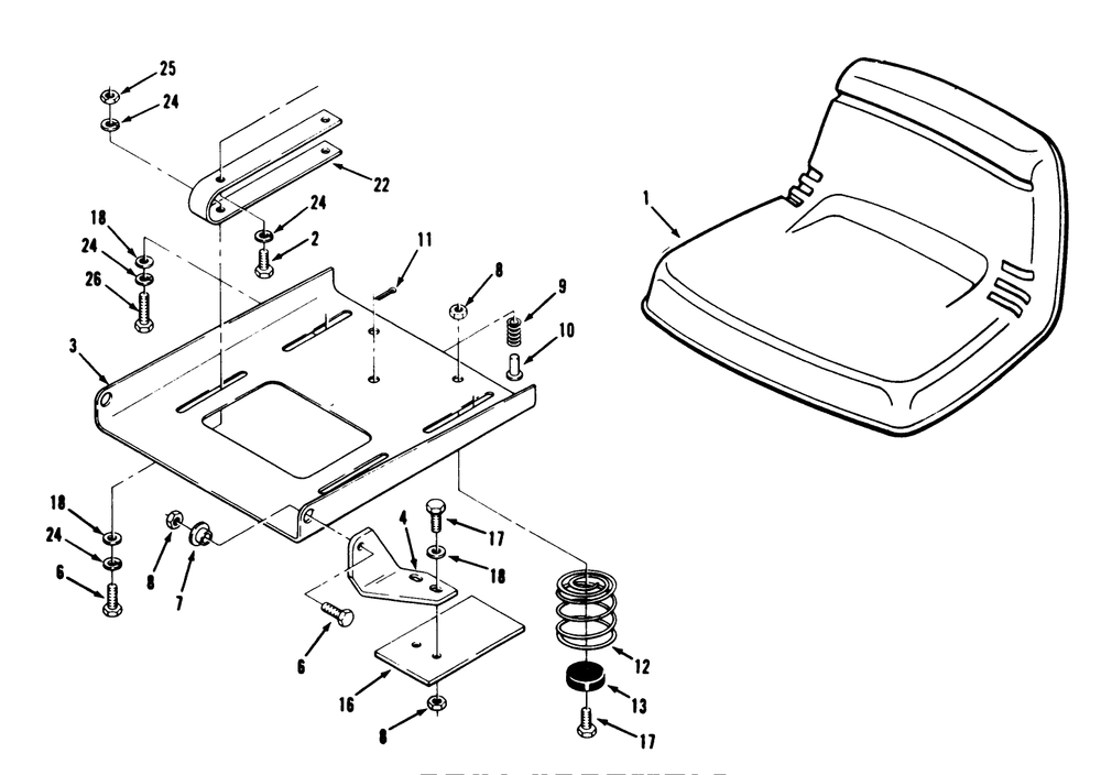 Seat Assembly Diagram and Parts List for 32-12BEA3 1000001 - 1999999 Toro Lawn Tractor