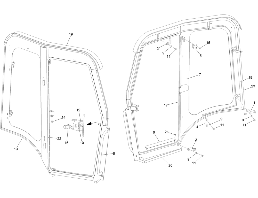 Right Hand Side Panel Assembly No. 136-7744 Diagram and Parts List for 25208 400000000 - 999999999 Toro Lawn Tractor Accessories