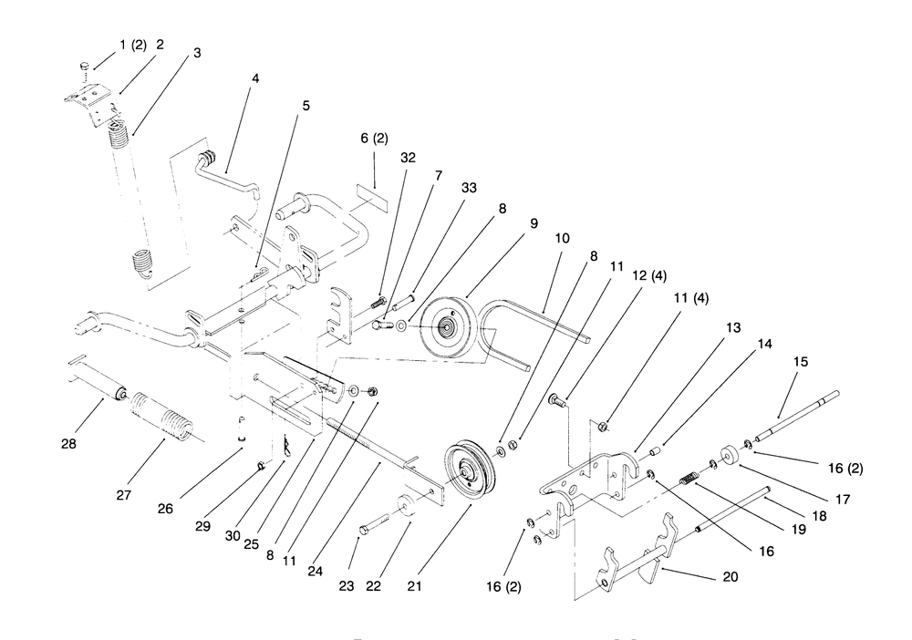 Mounting Hitch And Idler Support Diagram and Parts List for 79262 5900001 - 5999999 Toro Lawn Tractor