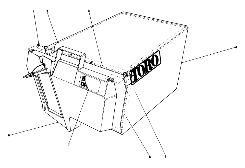 Grass Bag Assembly N0. 11-0189 Diagram and Parts List for 20684C 9000001 - 9999999 Toro Lawn Mower