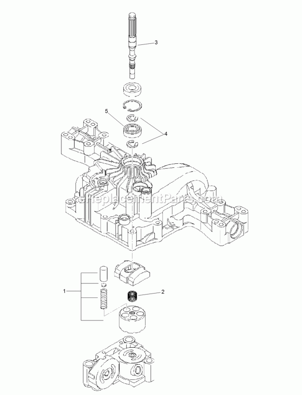 Pump Shaft Assembly Transmission Assembly No. Diagram and Parts List for 74585 316000001-316999999 Toro Lawn Mower