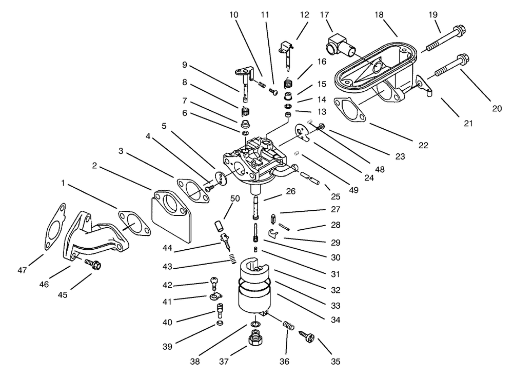 Carburetor Kawasaki Model B400v Type R300 Diagram and Parts List for 30167 790001 - 799999 Toro Lawn Tractor Accessories