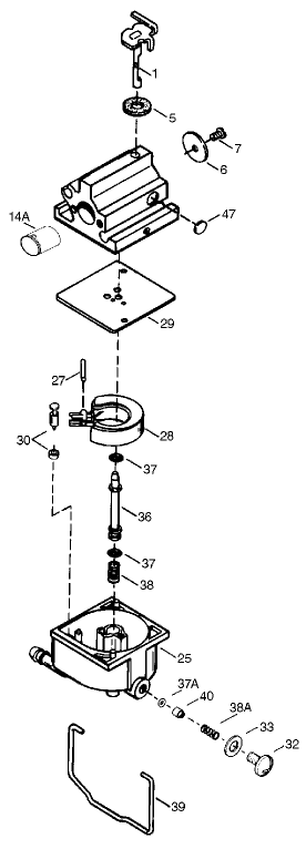 Carburetor No. 640020a Diagram and Parts List for 20060 9900001 - 9999999 Toro Lawn Mower
