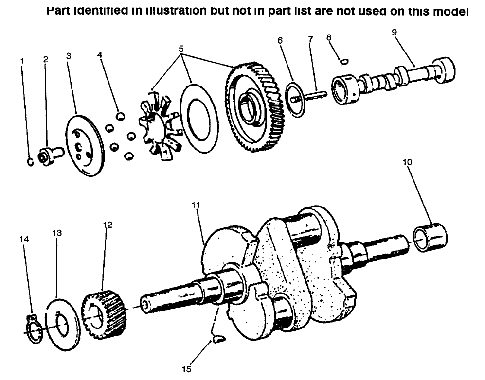 Cam & Crankshafts Diagram and Parts List for 73423 6900001 - 6999999 Toro Lawn Tractor