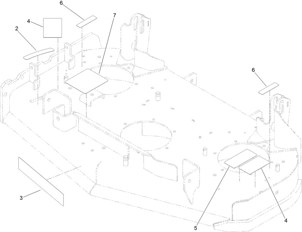 Deck Decal Assembly Diagram and Parts List for 74536TE (313000001-313999999)(2013) Toro Lawn Mower