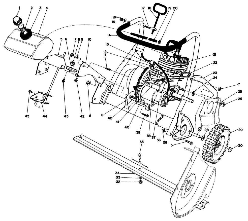 Engine Assembly Diagram and Parts List for 38162 8000001 - 8999999 Toro Snow Blower