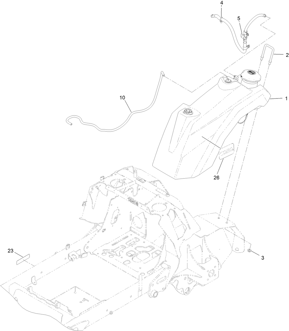 Fuel Assembly Diagram and Parts List for 74532 400000000 - 417099999 Toro Lawn Tractor