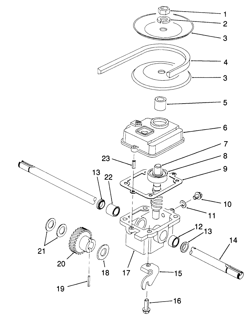 Gearbox Assembly No. 71-8250 (Model No. 20906b Only) Diagram and Parts List for 20906B 1000001 - 1999999 Toro Lawn Mower