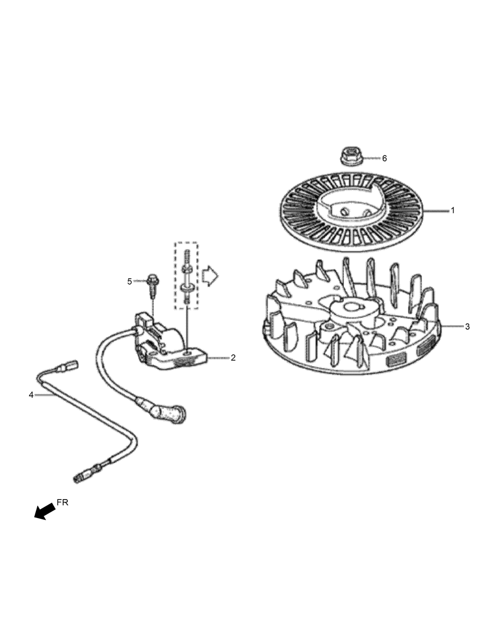 Flywheel And Ignition Coil Assembly Diagram and Parts List for 2600 313000001 - 313999999 Toro Lawn Tractor Accessories