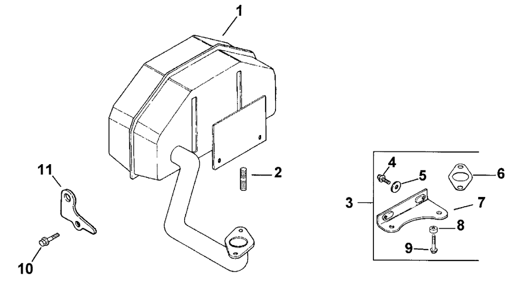 Exhaust Diagram and Parts List for 30159 991180 - 999999 Toro Lawn Tractor Accessories