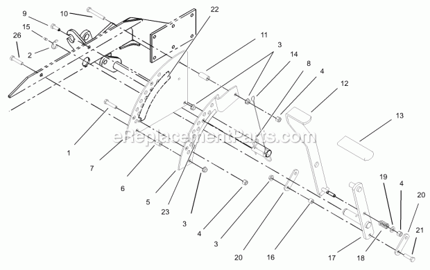 Height Of Cut Assembly Diagram and Parts List for 74199 230000001-230999999 Toro Lawn Mower