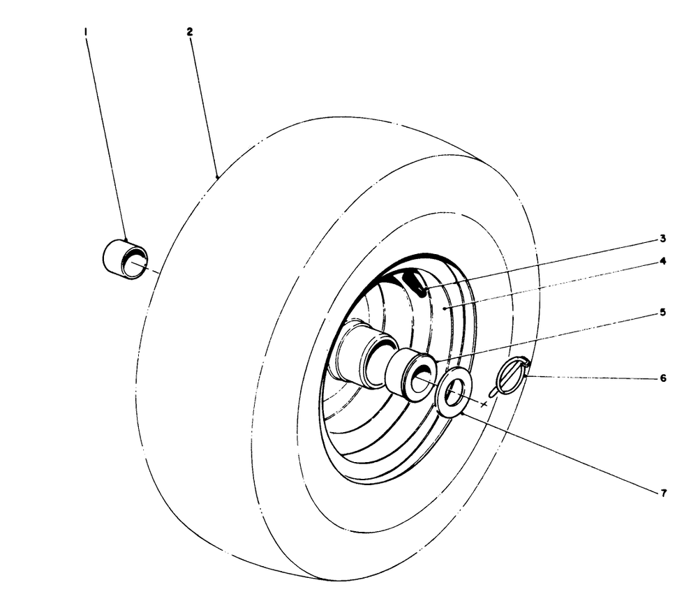 Wheel Assembly Diagram and Parts List for 38095 4000001 - 4999999 Toro Snow Blower