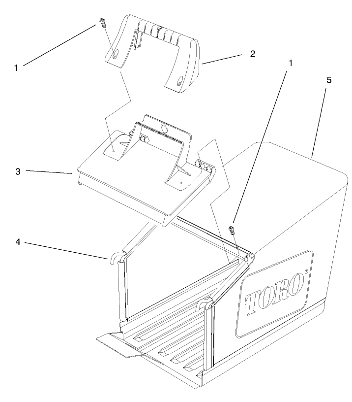 Bag And Components Assembly Diagram and Parts List for 20823 8900001 - 8999999 Toro Lawn Mower