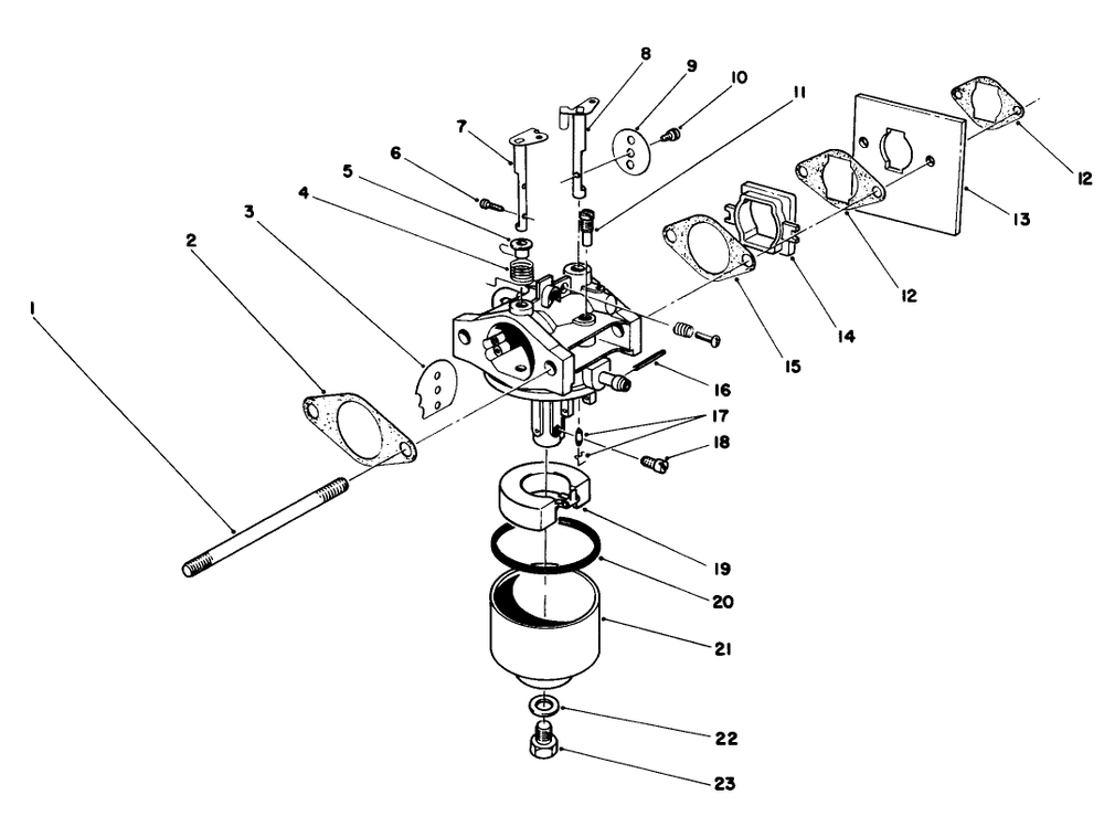 Carburetor Assembly Engine 47pe-4 (Used On Units With Serial No.6000101-6002073) Engine 47pf-5 (Used On Units With Serial No. 6002074 & Up) Diagram and Parts List for 16585 6000001 - 6999999 Toro Lawn Mower