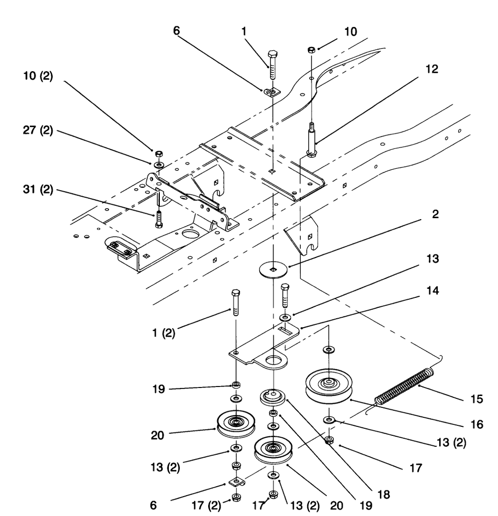 Hydro Drive Components Diagram and Parts List for 72043 6900001 - 6999999 Toro Lawn Tractor
