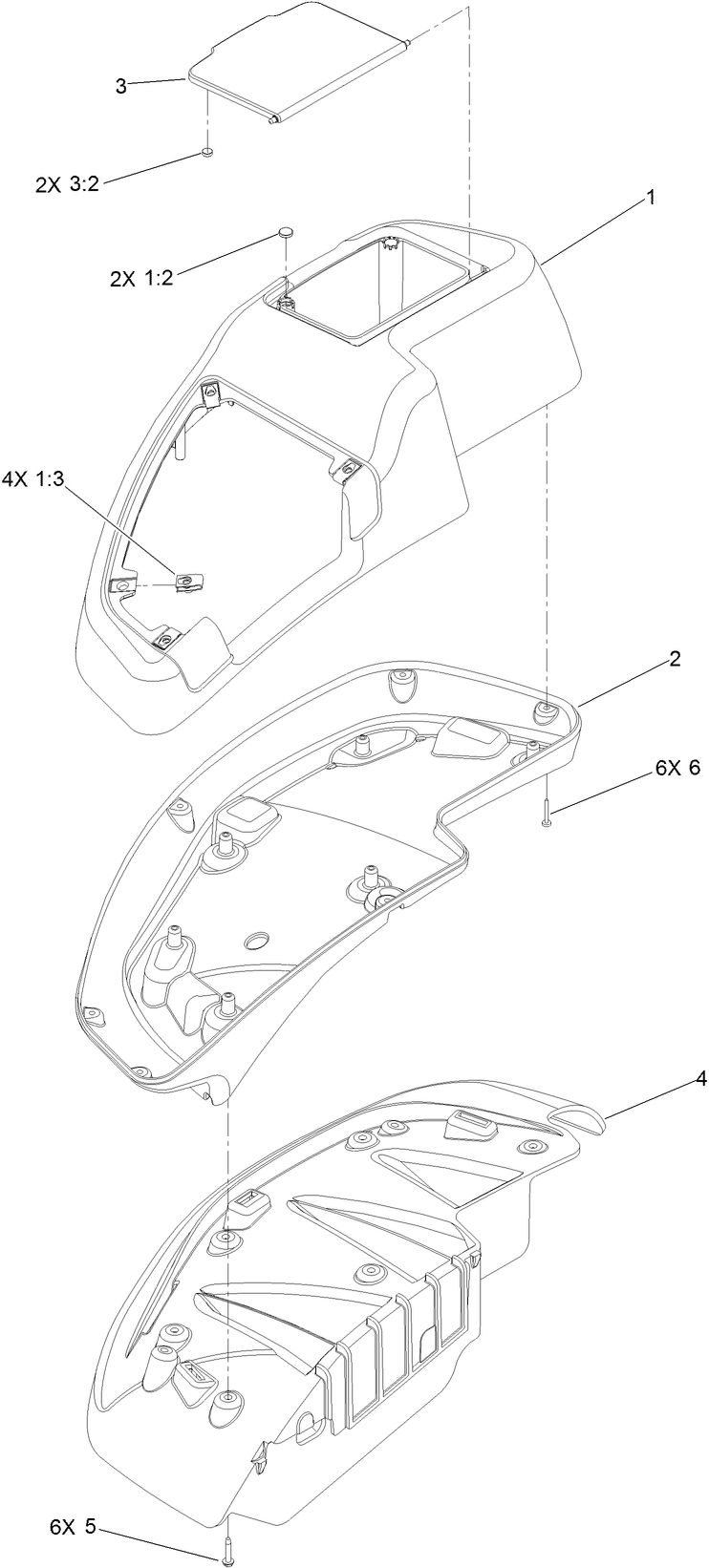 Rh Console Assembly No. 115-7400 Diagram and Parts List for 72928 400000000 - 412799999 Toro Lawn Tractor