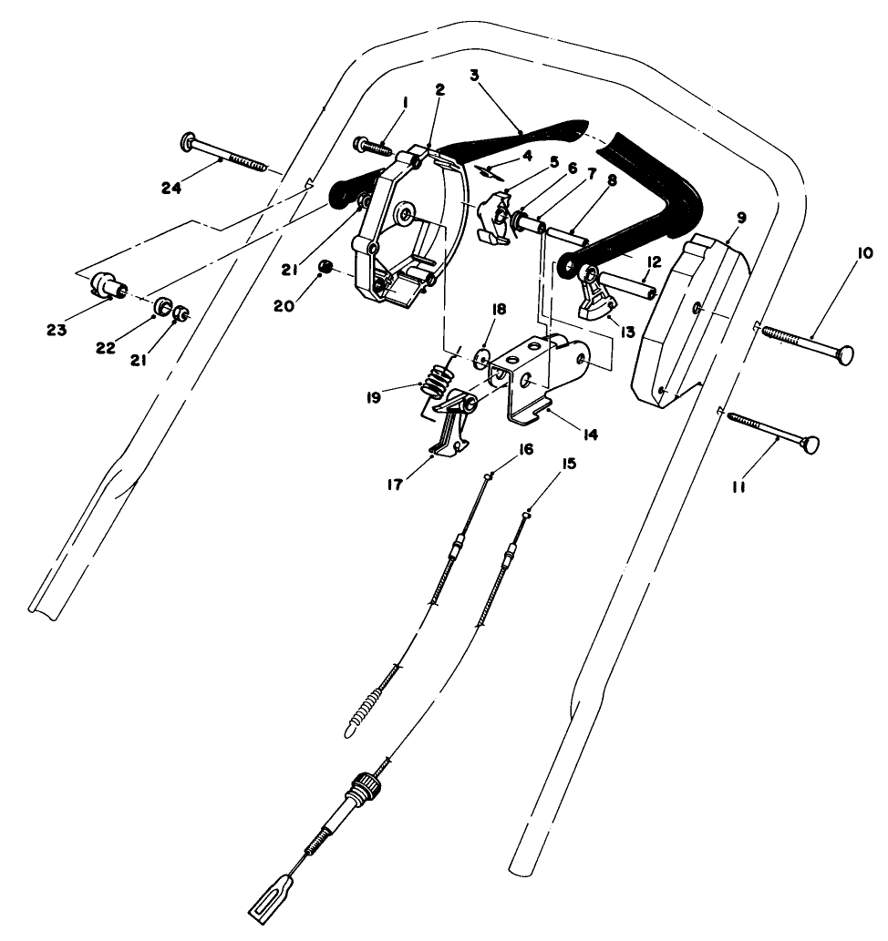 Traction Control Assembly Diagram and Parts List for 20676 4000001 - 4999999 Toro Lawn Mower