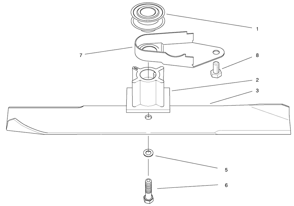 Blade Assembly Diagram and Parts List for 20913 790000001 - 799999999 Toro Lawn Mower