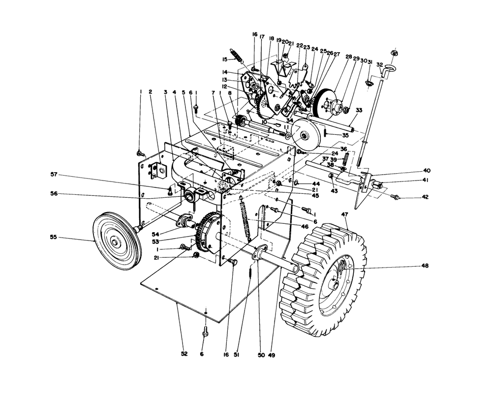 Traction Assembly Diagram and Parts List for 38035 7000001 - 7999999 Toro Snow Blower