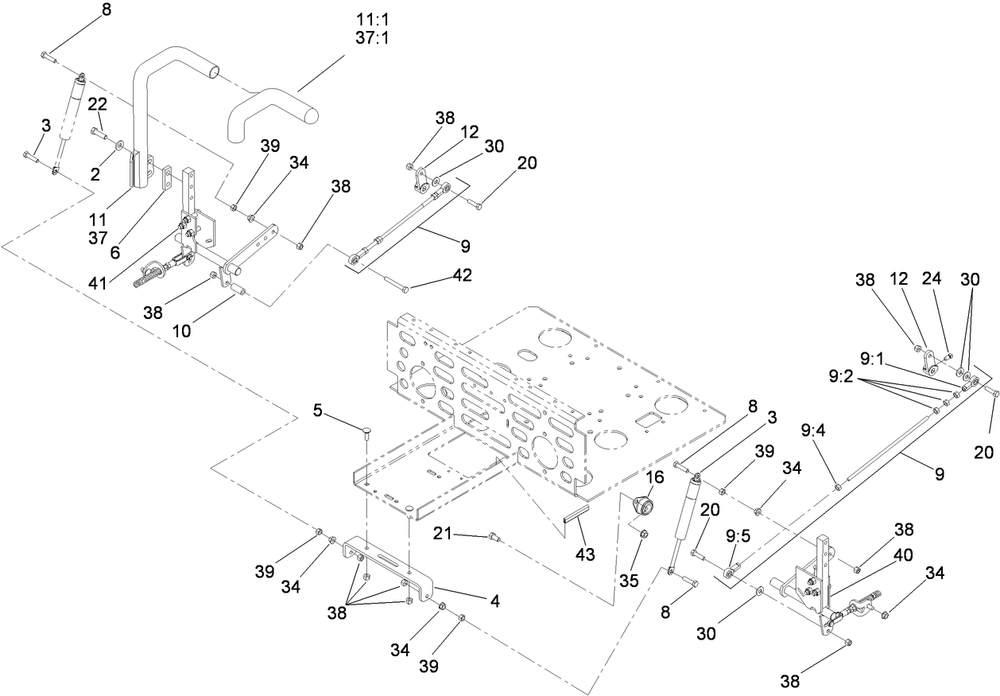 Motion Control Assembly Diagram and Parts List for 74296 (311000001-311999999)(2011) Toro Lawn Mower