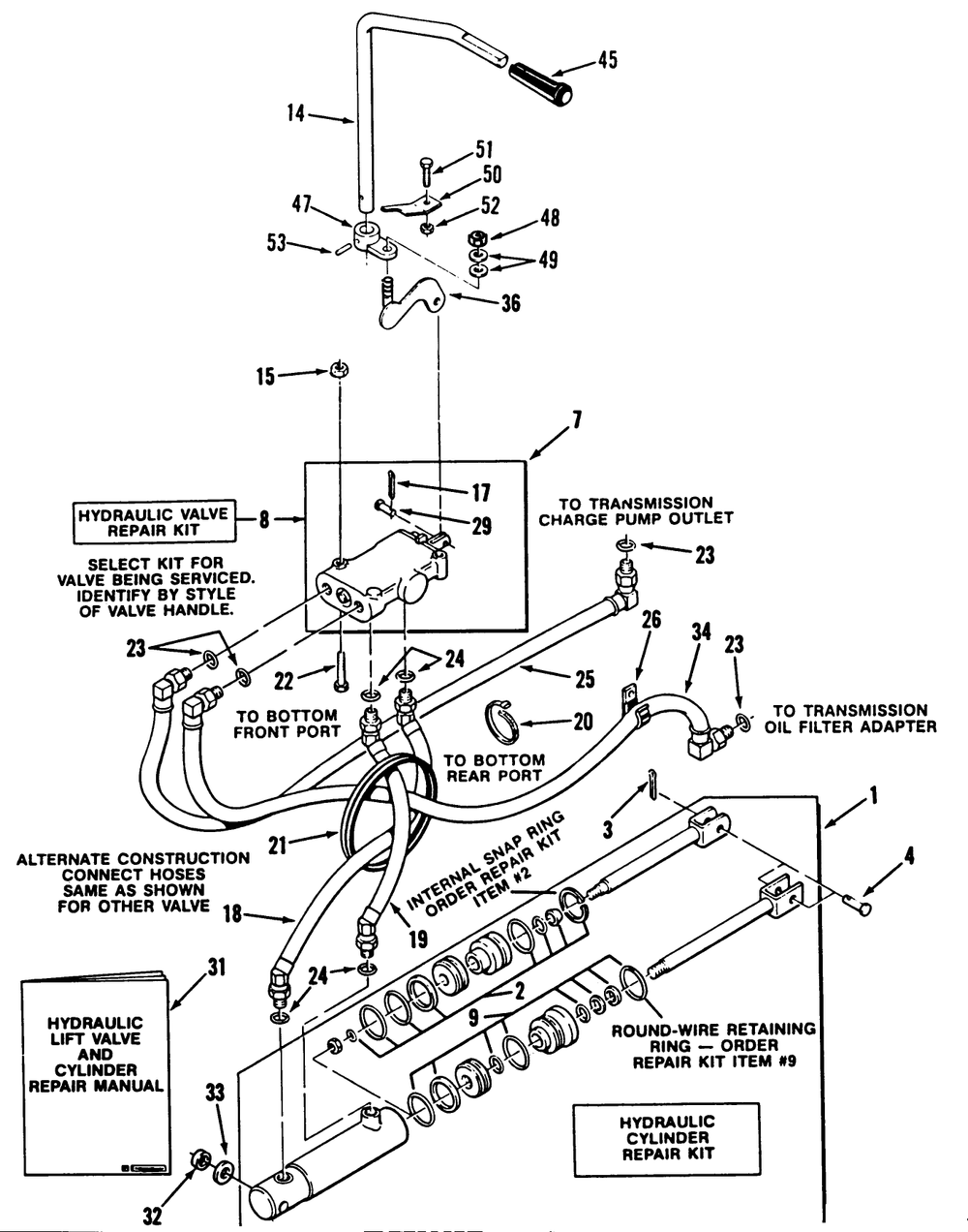 Hydrostatic System 312-H, 416-H Diagram and Parts List for 31-10K802 1000001 - 1999999 Toro Lawn Tractor