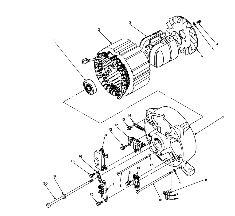 Generator Assembly Diagram and Parts List for 62040 4000001 - 4999999 Toro Generator