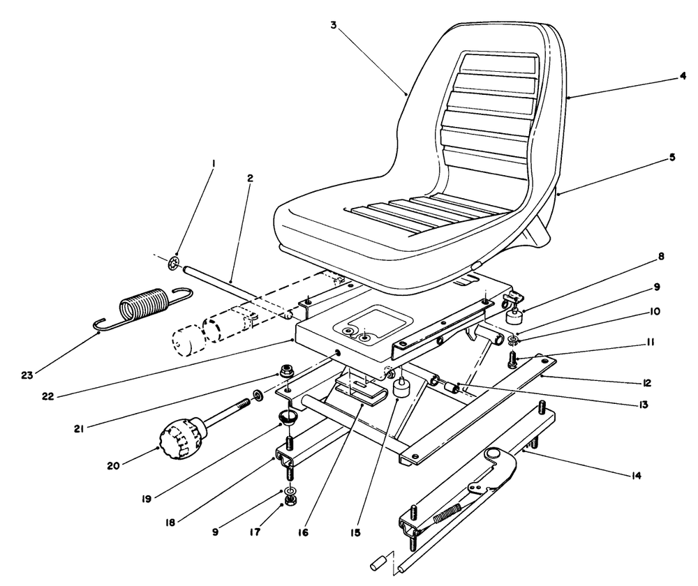 Deluxe Seat Kit Model No. 30772 Diagram and Parts List for 30798 0000001 - 0999999 Toro Lawn Tractor