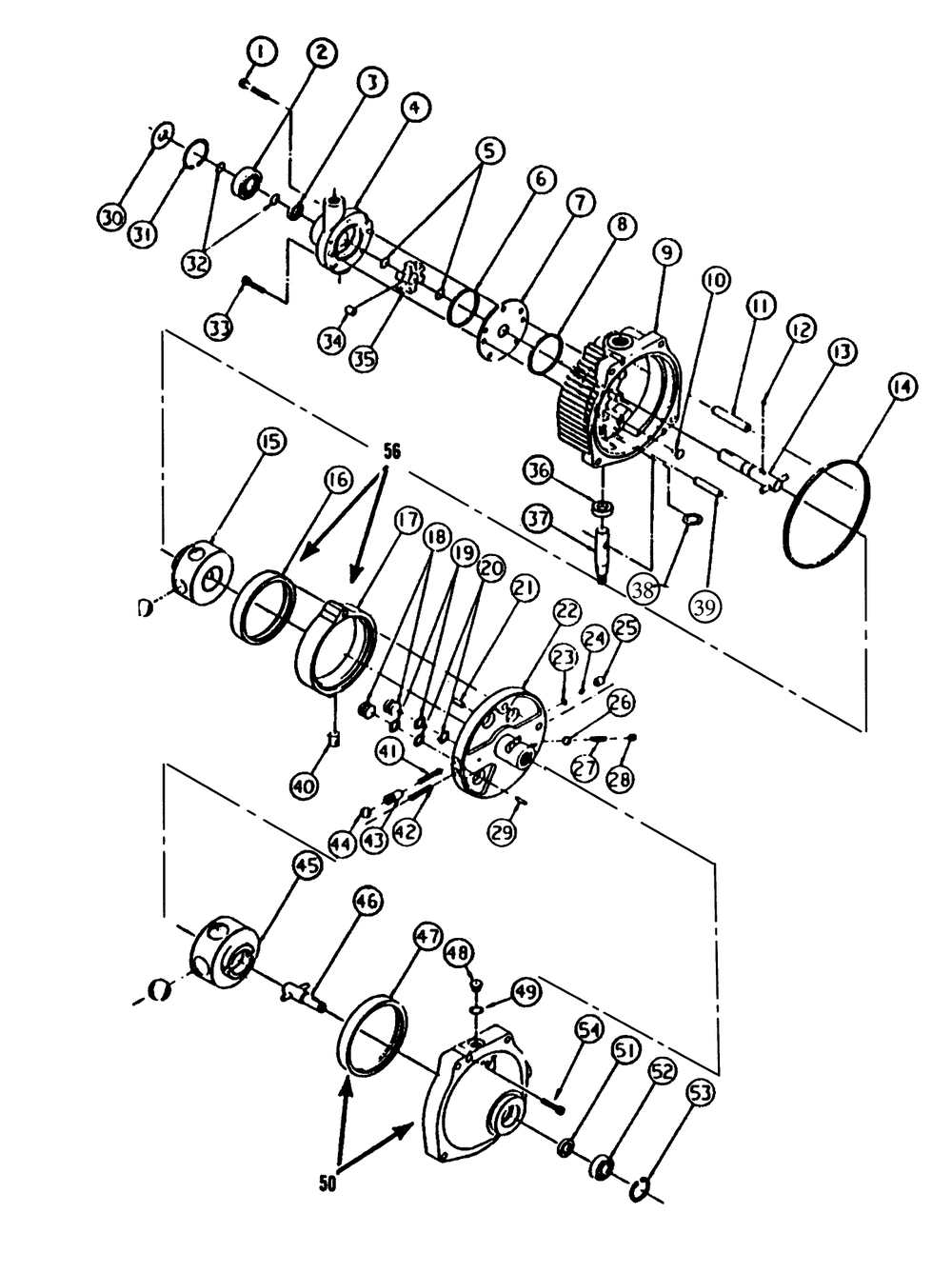 Transmission Eaton 1100-032 Diagram and Parts List for 73520 39000001 - 39999999 Toro Lawn Tractor