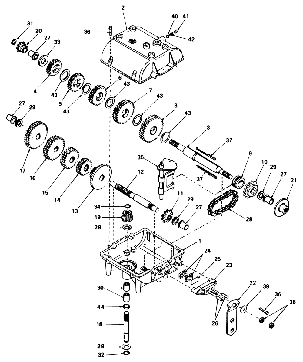 Transmission Model 770 Diagram and Parts List for 56155 3000001 - 3999999 Toro Lawn Tractor