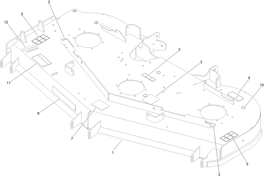 Deck Decal Assembly Diagram and Parts List for 74959 403010622-999999999 Toro Lawn Mower