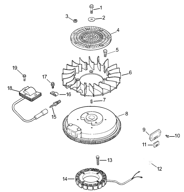 Ignition And Electrical Assembly Diagram and Parts List for 30299TE (230000001-230999999)(2003) Toro Lawn Mower