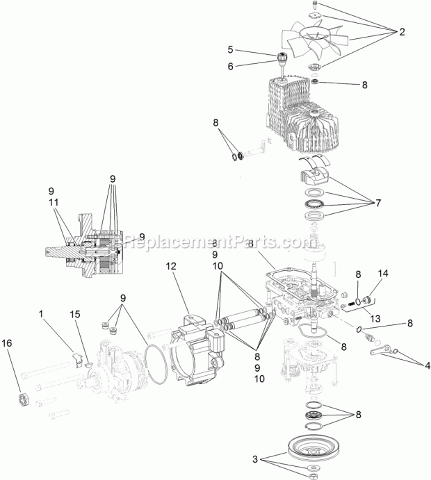 Lh Hydro Assembly No. 116-1322 Diagram and Parts List for 74901CP 311000001-311999999 Toro Lawn Mower