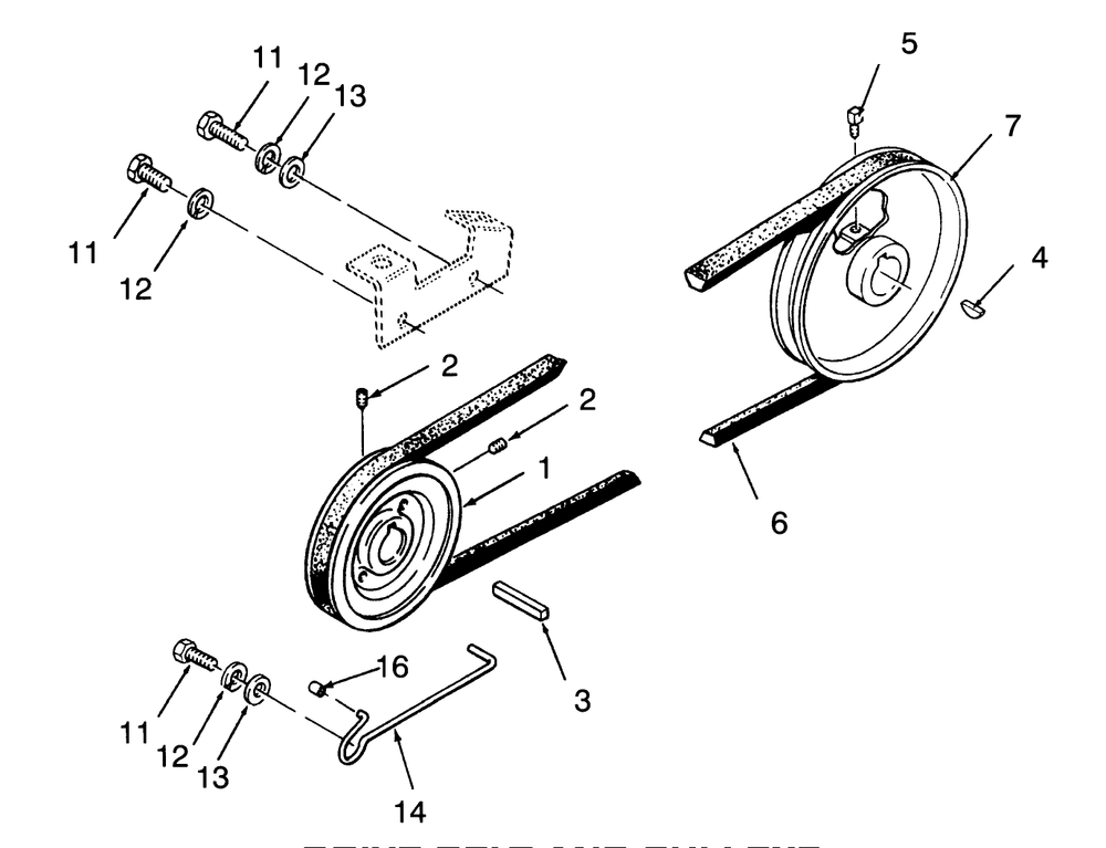 Drive Belt And Pulleys Diagram and Parts List for 73320 3900001 - 3999999 Toro Lawn Tractor