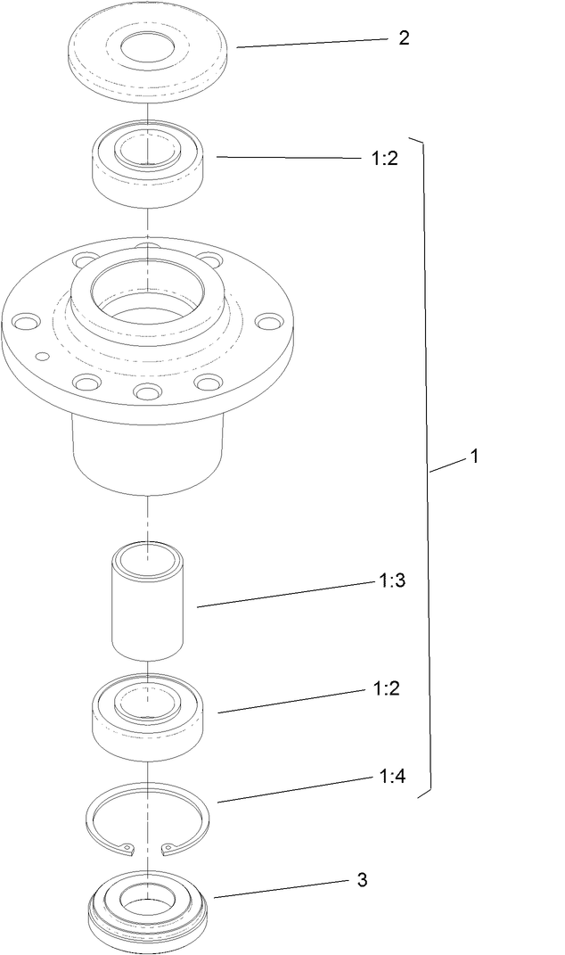 Cutter Housing Assembly Diagram and Parts List for 30672 405670000-410299999 Toro Lawn Mower